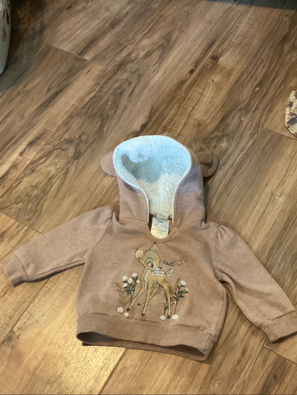 Disney Bambi Hooded Sherpa-Lined Sweatshirt - Light Brown